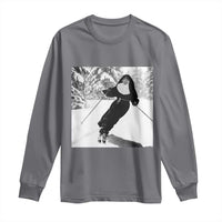 Funny Skiing Nun Graphics Photo Skier Winter Sport Long Sleeve Shirt - Wonder Print Shop