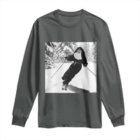 Funny Skiing Nun Graphics Photo Skier Winter Sport Long Sleeve Shirt - Wonder Print Shop