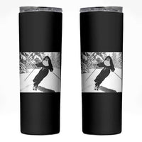 Funny Skiing Nun Graphics Photo Skier Winter Sport Skinny Tumbler - Wonder Print Shop