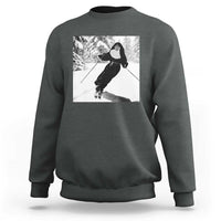 Funny Skiing Nun Graphics Photo Skier Winter Sport Sweatshirt - Wonder Print Shop