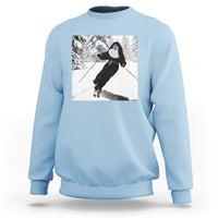 Funny Skiing Nun Graphics Photo Skier Winter Sport Sweatshirt - Wonder Print Shop