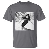 Funny Skiing Nun Graphics Photo Skier Winter Sport T Shirt - Wonder Print Shop