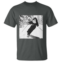 Funny Skiing Nun Graphics Photo Skier Winter Sport T Shirt - Wonder Print Shop