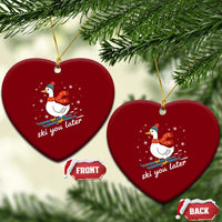 Funny Skiing Goose Ceramic Ornament Ski You Later Winter Vacation Sport - Wonder Print Shop