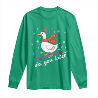 Funny Skiing Goose Long Sleeve Shirt Ski You Later Winter Vacation Sport - Wonder Print Shop