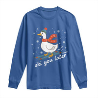 Funny Skiing Goose Long Sleeve Shirt Ski You Later Winter Vacation Sport - Wonder Print Shop