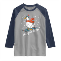 Funny Skiing Goose Raglan Shirt Ski You Later Winter Vacation Sport - Wonder Print Shop