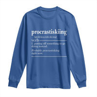 Funny Procrastiskiing Definition Skiing Snow Ski Sports Lover Long Sleeve Shirt - Wonder Print Shop