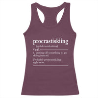 Funny Procrastiskiing Definition Skiing Snow Ski Sports Lover Racerback Tank Top - Wonder Print Shop