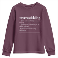 Funny Procrastiskiing Definition Skiing Snow Ski Sports Lover Youth Sweatshirt - Wonder Print Shop