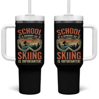 Funny School Is Important But Skiing Is Importanter Tumbler With Handle - Wonder Print Shop