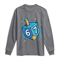 Funny 67 Hanukkah Dreidel Long Sleeve Shirt Chanukah Star Of David - Wonder Print Shop