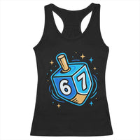 Funny 67 Hanukkah Dreidel Racerback Tank Top Chanukah Star Of David - Wonder Print Shop