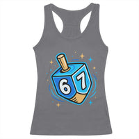 Funny 67 Hanukkah Dreidel Racerback Tank Top Chanukah Star Of David - Wonder Print Shop