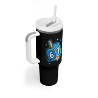 Funny 67 Hanukkah Dreidel Tumbler With Handle Chanukah Star Of David - Wonder Print Shop