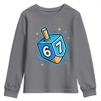 Funny 67 Hanukkah Dreidel Youth Sweatshirt Chanukah Star Of David - Wonder Print Shop