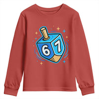 Funny 67 Hanukkah Dreidel Youth Sweatshirt Chanukah Star Of David - Wonder Print Shop