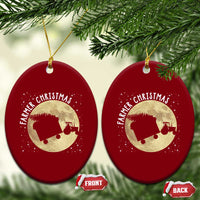 Funny Farmer Christmas Ceramic Ornament Xmas Santa Farm Tractor Moon - Wonder Print Shop