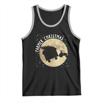 Funny Farmer Christmas Tank Top Xmas Santa Farm Tractor Moon - Wonder Print Shop