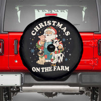 Funny Xmas On The Farm Spare Tire Cover Christmas Farmer Santa Claus Livestock - Wonder Print Shop