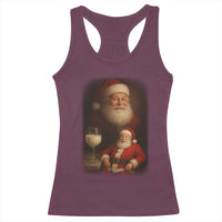 Funny Christmas Santa Drinking Milk Dank Meme Racerback Tank Top - Wonder Print Shop