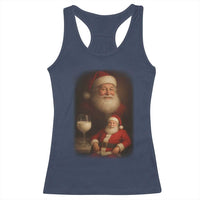 Funny Christmas Santa Drinking Milk Dank Meme Racerback Tank Top - Wonder Print Shop