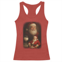 Funny Christmas Santa Drinking Milk Dank Meme Racerback Tank Top - Wonder Print Shop