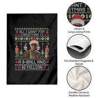 Funny Christmas Billy Meme Garden Flag All I Want For Christmas Is A 8 Ball And 2 Million Dollars - Wonder Print Shop
