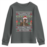 Funny Christmas Billy Meme Youth Sweatshirt All I Want For Christmas Is A 8 Ball And 2 Million Dollars - Wonder Print Shop