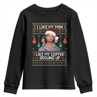 Funny Christmas Jeffrey Dahmer Youth Sweatshirt I Like My Men Like My Coffee Ground Up Serial Killer - Wonder Print Shop