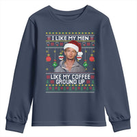Funny Christmas Jeffrey Dahmer Youth Sweatshirt I Like My Men Like My Coffee Ground Up Serial Killer - Wonder Print Shop
