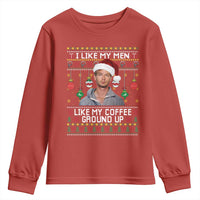 Funny Christmas Jeffrey Dahmer Youth Sweatshirt I Like My Men Like My Coffee Ground Up Serial Killer - Wonder Print Shop
