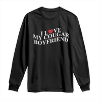 Funny I Love My Cougar Boyfriend Long Sleeve Shirt Girlfriend Valentines Couple Matching