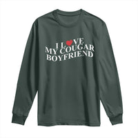 Funny I Love My Cougar Boyfriend Long Sleeve Shirt Girlfriend Valentines Couple Matching
