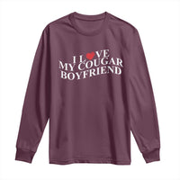 Funny I Love My Cougar Boyfriend Long Sleeve Shirt Girlfriend Valentines Couple Matching