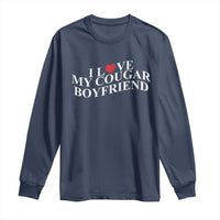 Funny I Love My Cougar Boyfriend Long Sleeve Shirt Girlfriend Valentines Couple Matching