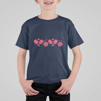 Funny Valentine's Day Xoxo Pink Pickleball T Shirt For Kid