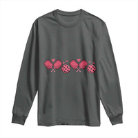 Funny Valentine's Day Xoxo Pink Pickleball Long Sleeve Shirt