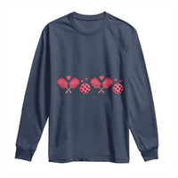 Funny Valentine's Day Xoxo Pink Pickleball Long Sleeve Shirt