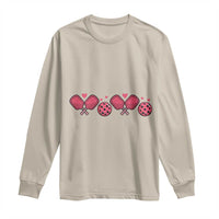 Funny Valentine's Day Xoxo Pink Pickleball Long Sleeve Shirt