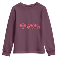 Funny Valentine's Day Xoxo Pink Pickleball Youth Sweatshirt
