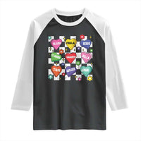 Funny Spanish Candy Heart Valentine's Day Raglan Shirt