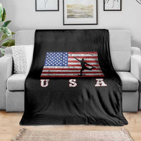 Patriotic Soccer Throw Blanket USA American Flag Team - Wonder Print Shop