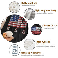 Patriotic Soccer Throw Blanket USA American Flag Team - Wonder Print Shop
