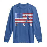 Patriotic Soccer Long Sleeve Shirt USA American Flag Team - Wonder Print Shop