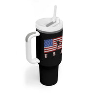 Patriotic Soccer Tumbler With Handle USA American Flag Team - Wonder Print Shop