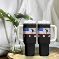 Patriotic Soccer Tumbler With Handle USA American Flag Team - Wonder Print Shop