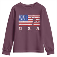 Patriotic Soccer Youth Sweatshirt USA American Flag Team - Wonder Print Shop