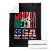 Soccer Lover Throw Blanket Canada Mexico USA Pride Football Futbol 2026