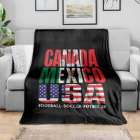 Soccer Lover Throw Blanket Canada Mexico USA Pride Football Futbol 2026